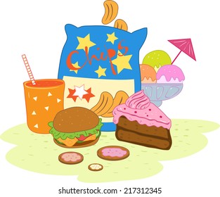 illustration of an unhealthy diet