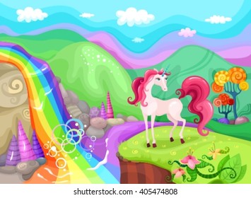 illustration with unicorn