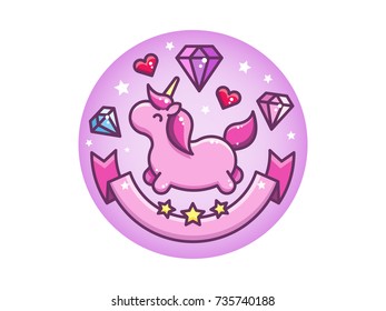 illustration of a unicorn, diamonds.