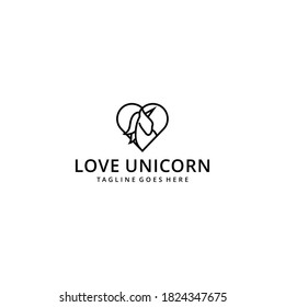 Illustration Unicorn horse logo template silhouette icon design template