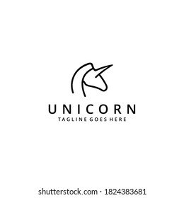 Illustration Unicorn horse logo template silhouette icon design template