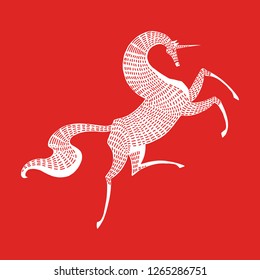 Illustration of a unicorn. Magic horse.
