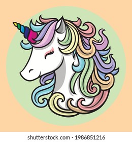 illustration unicorn pastel style -vector