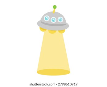 Illustration of a Unidentified flying object emitting light