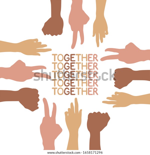 Illustration Unification People Different Groups Hands Stock Vector ...