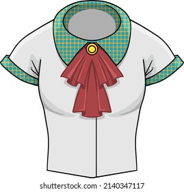 an illustration of a uniform sample with sweet red ribbon 