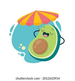 illustration of a unique avocado with summer concept