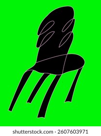  illustration of a unique design chair with colorful colors in freehand line