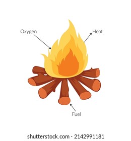 illustration of a unique and elegant simple fire. There are the elements in fire.