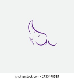 ilustración de diseño de logotipo único elefante vector simple