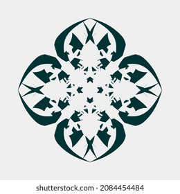 illustration of a unique and interesting flower or fan motif vector image for display