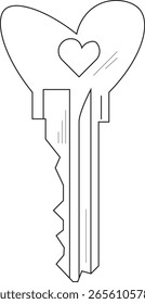 La ilustración de la llave única con forma de corazón