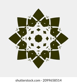 illustration of unique and symmetrical vector images for decorating a room or place of worship