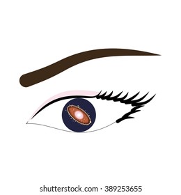 the illustration with the universe and space in eye.
