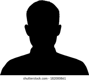 Illustration of unknown male person silhouette