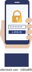 Illustration of unlocking the smartphone password