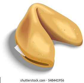 Illustration of an unopened Chinese fortune cookie.