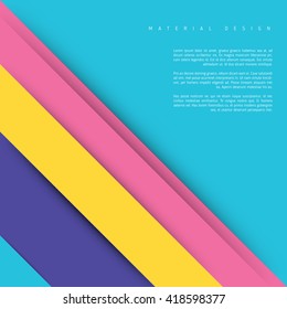 Illustration of unusual modern material design background. Modern template.