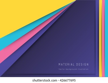 Illustration of unusual modern material design background. Modern template, abstract geometric composition in red, orange and green colors. Abstract Illustration.