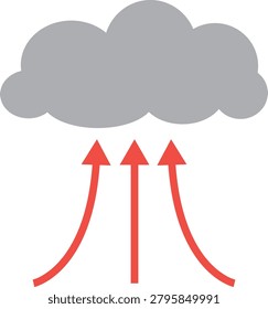 An illustration of updrafts and clouds