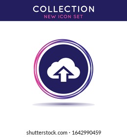 Illustration of upload icon symbol on white background. 