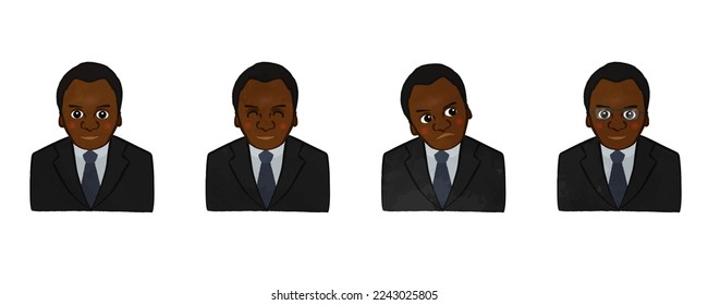 Illustration of an upper body man in a suit 02