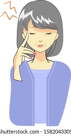 Illustration of the upper body of a woman wearing a pink knit