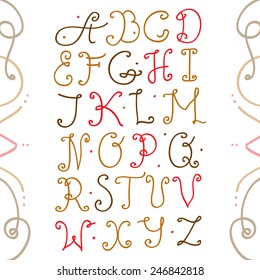 Illustration of uppercase vintage font for your design