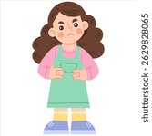 Illustration of an Upset Young Girl