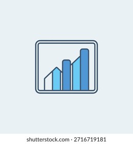 Illustration of an upward trending bar graph on transparent background