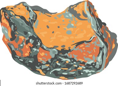 illustration of uranium ore - vector