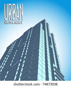 Illustration of urban architecture in the sunshine