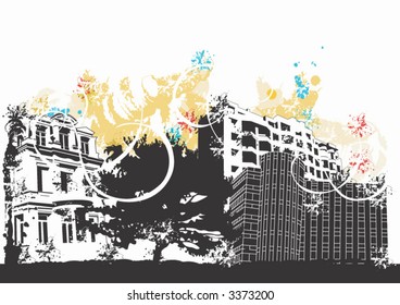 Illustration of urban buildings
