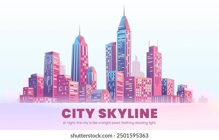 Illustration of urban landscape with urban buildings as background