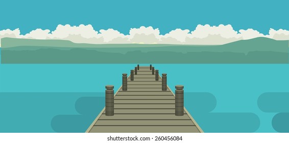 illustration of urban parks and green recreation area with benches and beautiful nature