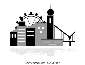 
illustration with urbanized city and its architecture.
