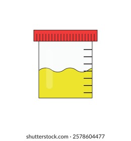 Illustration urine container for sample with blank background