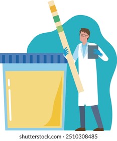 Ilustración de un examen de orina