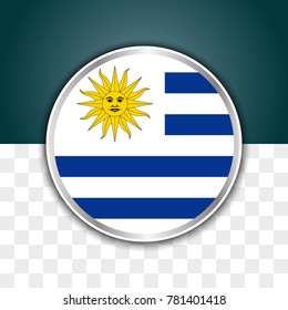 illustration of uruguay flag with isolated transparent background