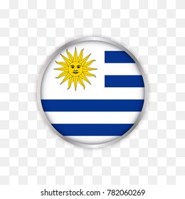 illustration of uruguay flag with isolated transparent background