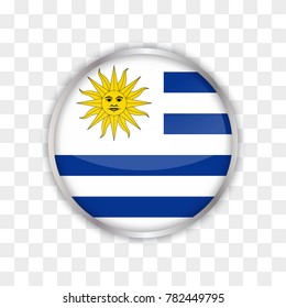 illustration of uruguay flag with isolated transparent background
