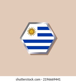 Illustration of Uruguay flag Template