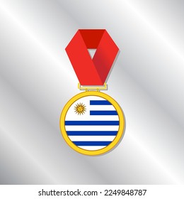 Illustration of Uruguay flag Template