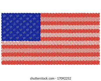 Illustration of USA flag, halftone