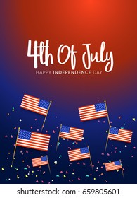 Illustration Of USA Independence Day Background.