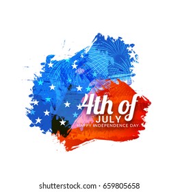Illustration Of USA Independence Day Background.