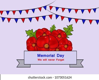 Illustration of USA Memorial Day background