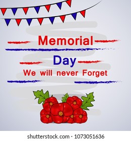 Illustration of USA Memorial Day background