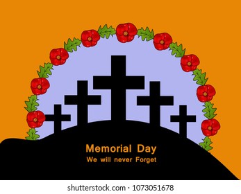 Illustration of USA Memorial Day background