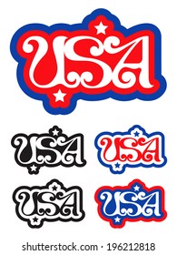 Illustration of USA retro label